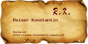 Reiser Konstantin névjegykártya